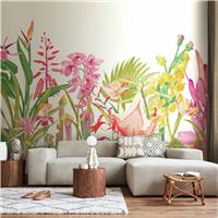 Origin Murals Tropical Foliage Rose Pink Wall Mural