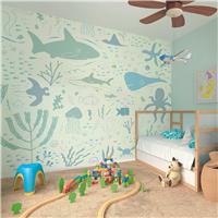 Origin Murals Underwater Adventure Seafoam Wall Mural