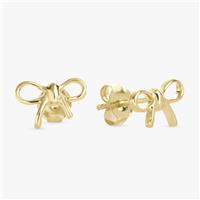 Revere Kids Gold Plated Sterling Silver Bow Earrings