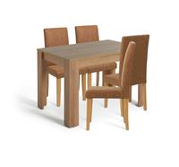 Argos Home Miami Dining Table & 4 Tan Chairs