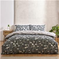 Catherine Lansfield Blocks Black & White Bedding Set- Single