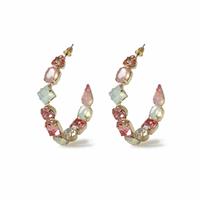 Freedom Multi Gem Stone Hoop Earrings