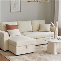 Aspire Nexis Left Hand Storage Chaise Sofa Bed- Natural