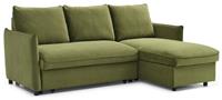 Kyoto Ruben Velvet Reversible Corner Sofa Bed - Olive