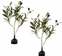 Streetwize Garden White Olive Tree Solar Lights - Pack of 2