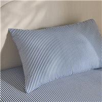 Habitat Oxford Printed Stripe Blue Pillowcase