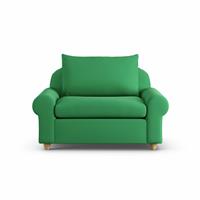 Habitat Whitby Fabric Cuddle Chair - Emerald Green - Ash Leg