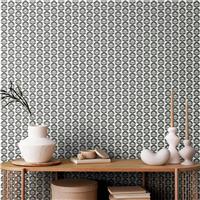 Hoopla Walls Retro Flower Charcoal Wallpaper