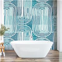 Origin Murals Curved Line Texture Blue Wall Mural