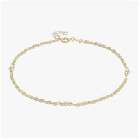Revere 9ct Gold Plated Sterling Silver Pearls Anklet