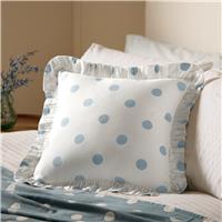 Argos Home Polka Dot Print Ruffle Cushion Blue - 43x43cm