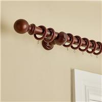 Argos Home Wooden Ball Walnut Stain Curtain Pole - 240cm