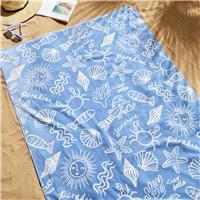 Argos Home Sea Shell Beach Towel - Blue