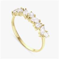 Revere Gold Plated Sterling Silver Half Eternity Ring- Large