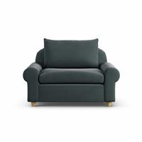 Habitat Whitby Fabric Cuddle Chair - Charcoal - Ash Leg