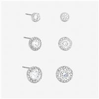 Jon Richard Silver Plated Crystal Halo Earrings