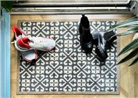 My Mat Harlequin Tile Blue Short Pile Doormat - 50x75cm