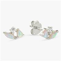 Revere Sterling Silver Dainty Opal Stud Earrings