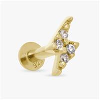 Revere Gold Plated Silver Lighting Bolt Flatback Earring