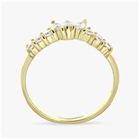 Revere Gold Plated Silver Cubic Zirconia Crown Ring - Medium