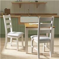 Argos Home Ashwell Pair of Solid Wood Pair Chair - Cream