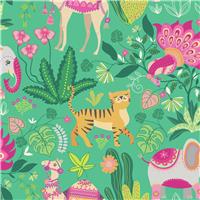 Ohpopsi Samba Safari Emerald Twist Wallpaper