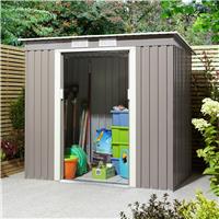 Rowlinson 6x4 Trentvale Metal Garden Pent Shed - Light Grey