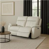 Aspire Kingsmere 2 Seater Power Recliner Sofa - Cream