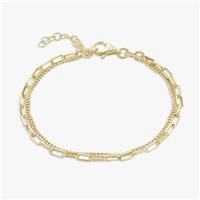 Revere 9ct Gold Plated Multi Chain Layers Bracelet