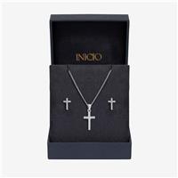 Inicio Sterling Silver Plating Cross Set