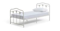 Argos Home Hearts Single Metal Bed Frame - White