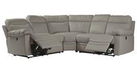 Argos Home Paolo Leather Mix Power Recliner Corner Sofa-Grey