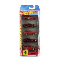 Hot Wheels Toy Ferrari Cars, Die-Cast 5-Pack in 1:64 Scale