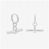 Inicio Silver Plated T-Bar Hoop Earrings