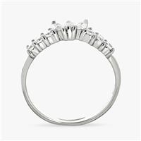 Revere Sterling Silver Cubic Zirconia Crown Ring - Large