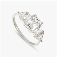 Revere Sterling Silver Cubic Zirconia Trillion Ring - Small