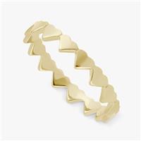 Revere Gold Plated Sterling Silver Heart Band Ring - Medium