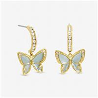 Jon Richard Gold Plated Pave Blue Butterfly Half Hoops