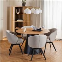 Furniture To Go Soli Black Dining Table & 4 Beige Chairs