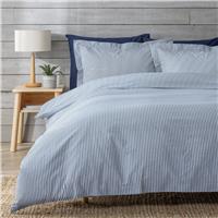 Habitat Cotton Oxford Edge Stripe Denim Bedding Set- Toddler