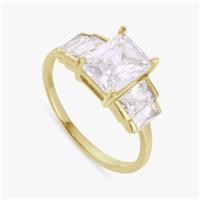 Revere Gold Plated Silver Cubic Zirconia Fashion Ring- Small