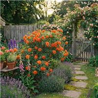 Accelopack Patio Bush 90cm Orange Rose Plant