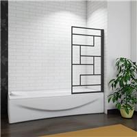 MLH 1400X800mm Square Pattern Bathscreen - Black