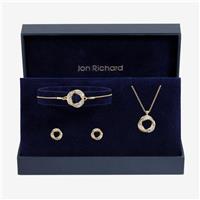 Jon Richard Gold Plated and Crystal Open Knot Gift Set