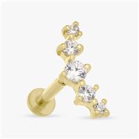 Revere Gold Plated Silver Crescent Flatback Earring