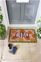 My Mat Printed Coir Ciao Orange Doormat - 45X75cm
