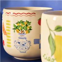 Argos Home Med Coastal Set of 2 Stoneware Mugs - Cream