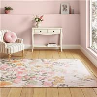 Catherine Lansfield Floral Pink Flatweave Rug - 76x150cm