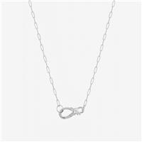 Inicio Silver Plated Infinity Clasp Necklace In Gift Pouch