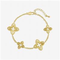 Jon Richard Gold Plated Textured Crystal Clover Bracelet